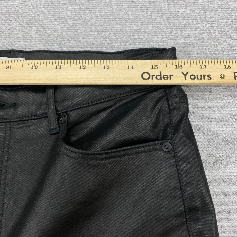 LOFT The Skinny Coated Jeans Black Faux Leather Look Pants Size 30 10 High Rise - Picture 5 of 14